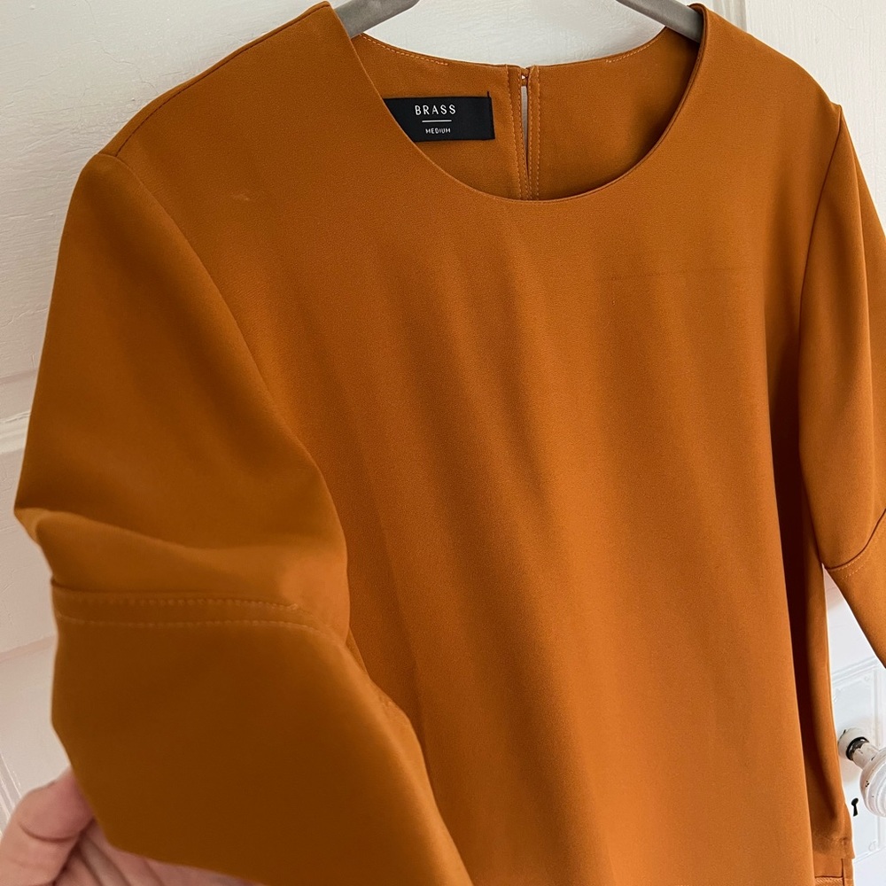 Brass Clothing Shirt, pumpkin/mustard, size medium. NEW - Picture 3 of 7
